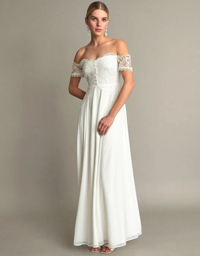 Maddie Off-Shoulder Bridal Dress Ivory